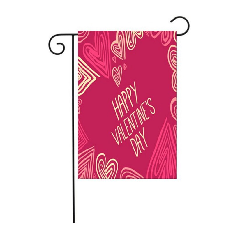 Happy Valentine's Day Garden Flag Sweet Hearts Flag Indoor Outdoor Home Decoration Banner Garden Living Room Flying Flag: 8