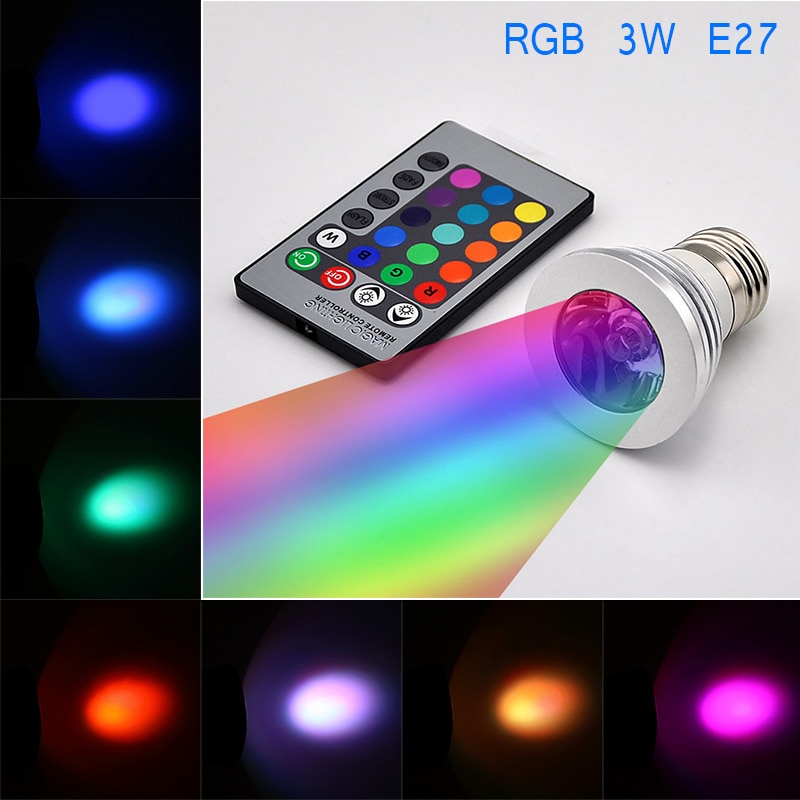85-265 V 3 W E27 16 Kleuren LED RGB Magic Aluminium SpotLight Bulb Lamp met Draadloze Afstandsbediening 240-300LM-M25