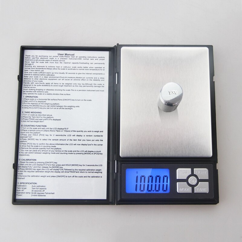 Mini báscula Digital balanza portátil de precisión pantalla LCD joyería balanza laboratorio herramientas de pesaje electrónico