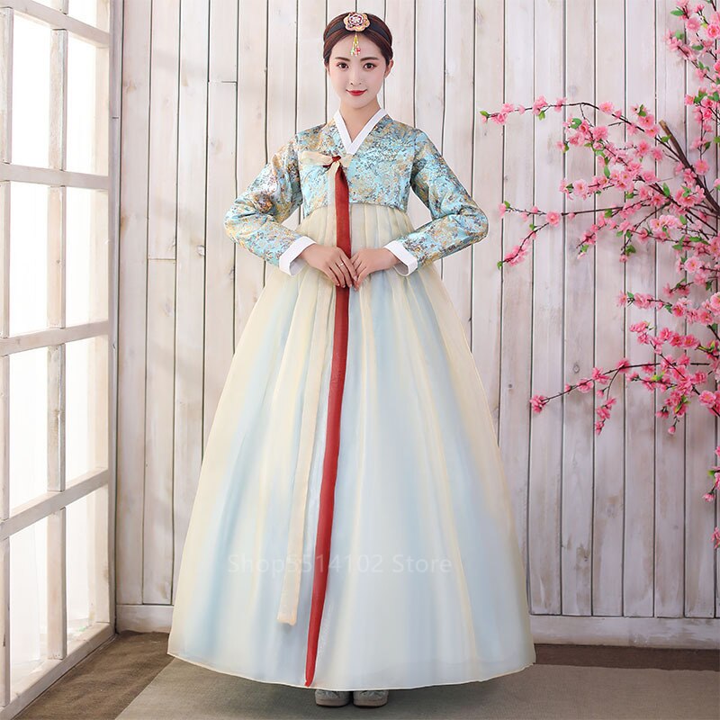 Women Traditional Korean Hanbok For Woman Noble Royal Court Princess Dresses Female Embroidery Party Stage Dance Costume: Color2 / M