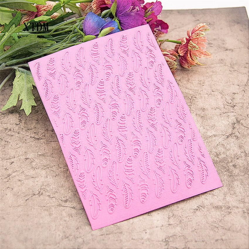 plastic feather template village craft card making paper card album wedding decoration clip Embossing folders