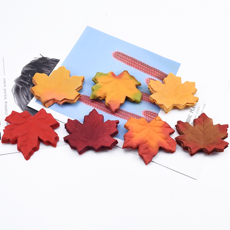 100 st silkeblad scrapbooking jul lönnlöv heminredning bröllop brosch brud tillbehör clearance konstgjorda växter