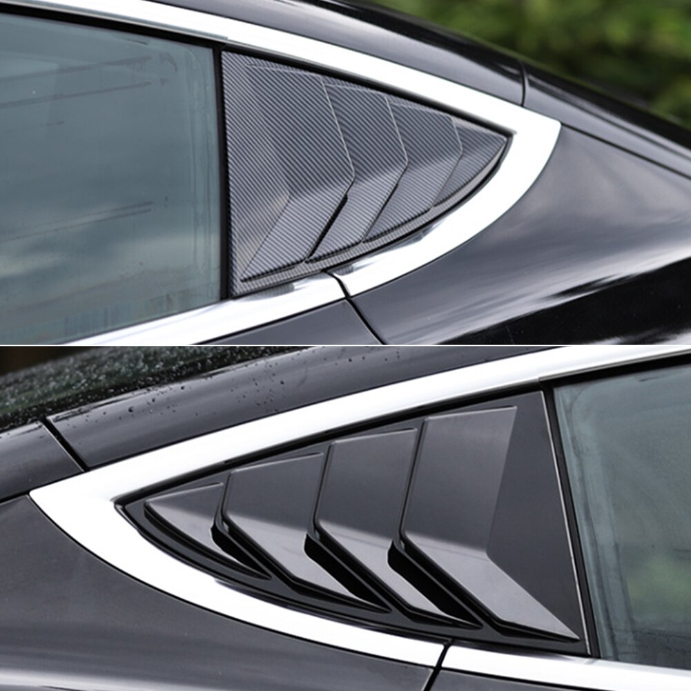 Auto Schwanz Dreieck Jalousien Lamellen Abdeckung Schutz Für Tesla Modell 3 Hinten Tür Glas Fenster Verschluss Geändert zubehör