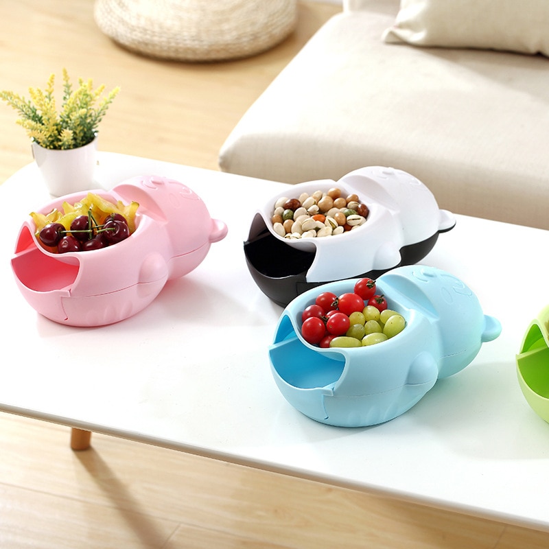 Recipiente de plástico para aperitivos vagos, caja de almacenamiento moderna para sala de estar, Caja de almacenaje de semillas y frutos secos, recipiente para fruta