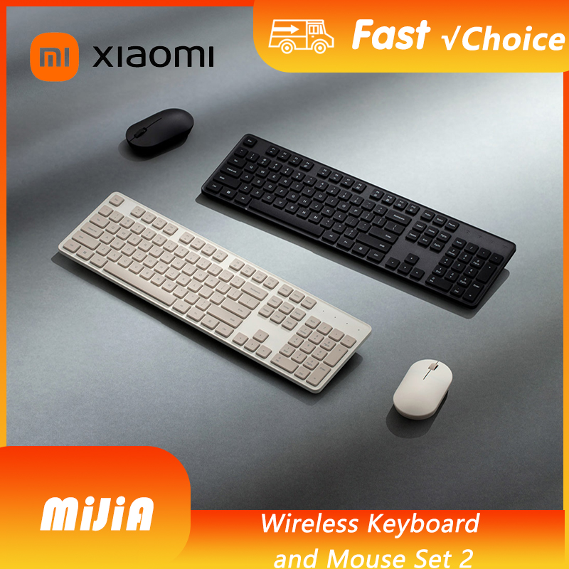 Xiaomi mijia Tastatur-Maus-Set 2, für Bürocomputer, 2,4 GHz, kabellos, tragbar, schwarz, minimalistisch, 104 Tasten, dünne USB-Tastaturen
