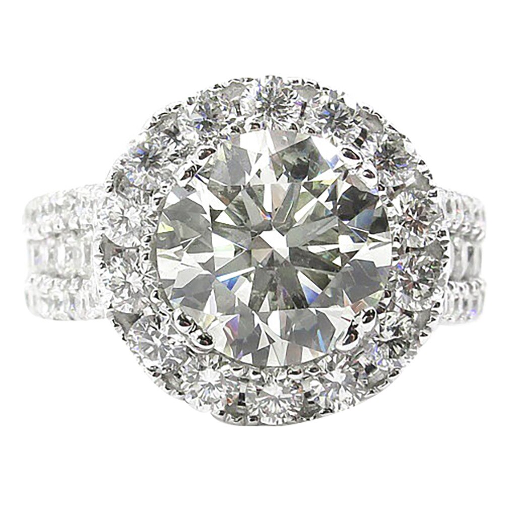 Dazzling Brand Sieraden Zinklegering Natuurlijke Witte Strass Bruid Engagement Wedding Ring Accessoires