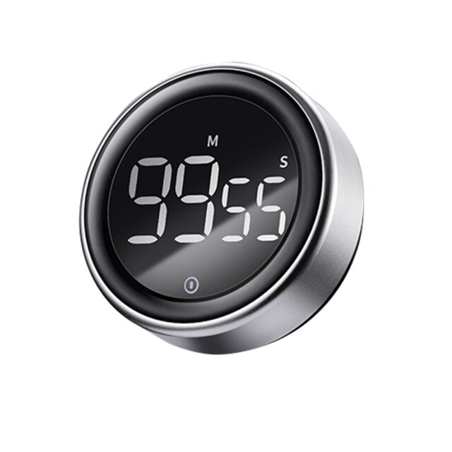 Xiaomi Youpin Digitale Kookwekker Magnetische Countdown Timer Met 3 Volume Niveaus 2 Antislip Pads Ei Met Grote led Scherm: silver