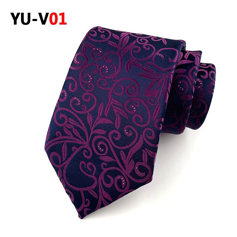 8cm Neck Ties for Men Casual Plaid Suits Tie Gravatas Blue Mens Neckties for Business Wedding Men Ties Men: YU-V01