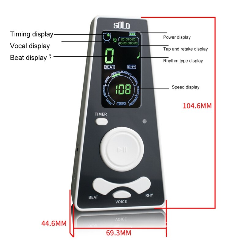 SOLO Piano Electronic Metronome Mini Metronome For Universal Guzheng Piano Guitar Violin