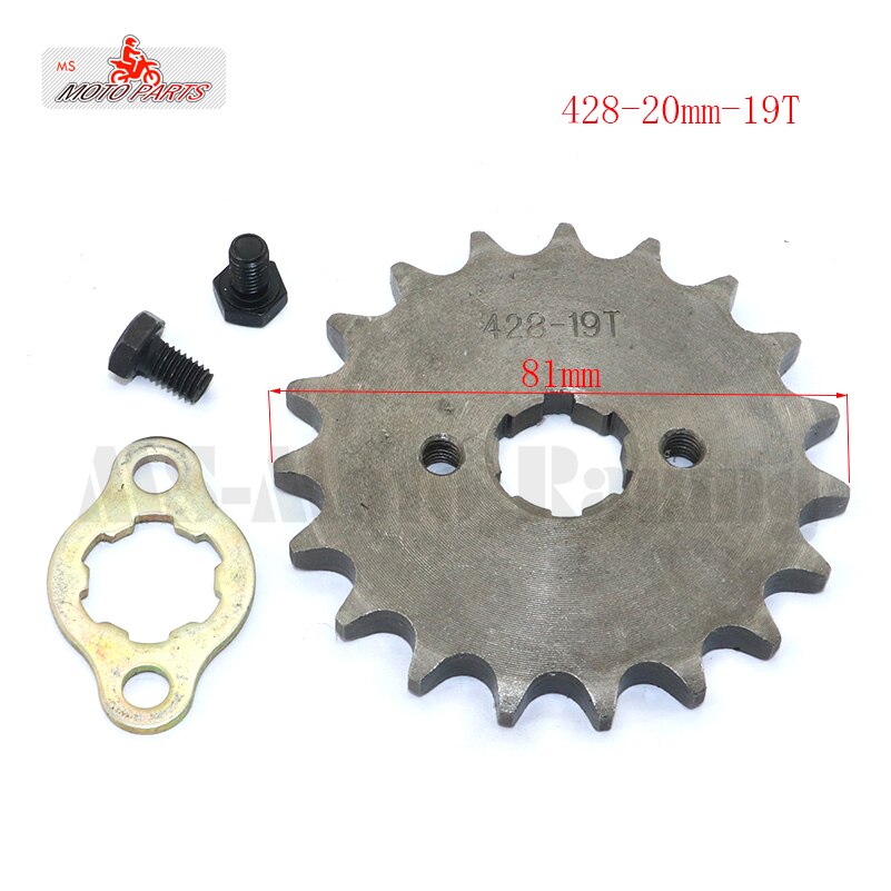 428 10-19 Tooth 20mm ID Front Engine Sprocket for Stomp YCF Upower Dirt Pit Bike ATV Quad Go Kart Moped Buggy Scooter Motorcycle: 19T
