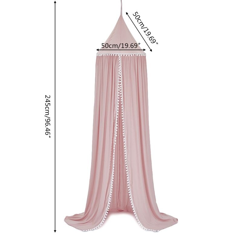 Cortina para cama de bebé, dosel, red para cuna, carpa colgada, Bola de pelo, cúpula, mosquitera, tienda de malla F3ME