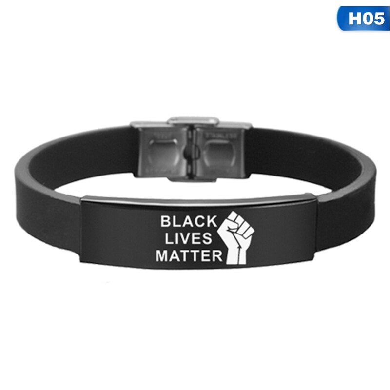 Zwart Leven Kwestie Amerikaanse Protest Ik Kan Niet Ademen Armband Vuist Silicagel Armbanden Siliconen Armbanden Mannen Vrouwen Sieraden: BL5867H05