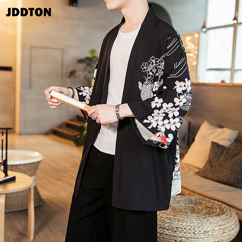 Jddton #39 zomer harajuku kimono vest jassen yukata dunne bovenkleding haori jassen losse casual heren overjas  je029