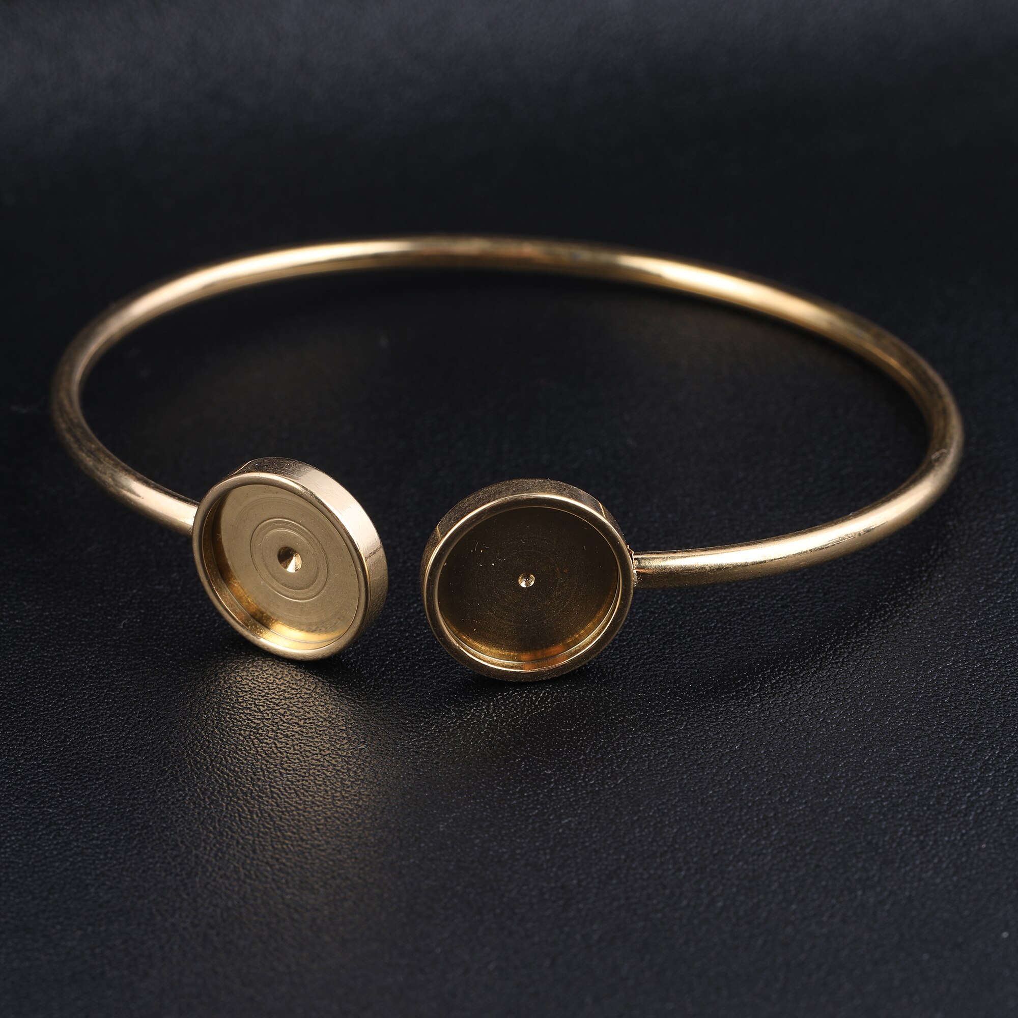 5Pcs Rvs Buigbare Manchet Armband Blanks Fit 12Mm Cabochon Bangle Base Instelling Bezels Diy Sieraden Maken Bevindingen: Black