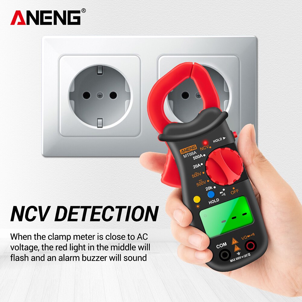 Digital Clamp Meter 1999 Counts Non-contact Digital Clamp Multimeter ANENG MT88A AC DC Voltage NCV Tester with Backlight