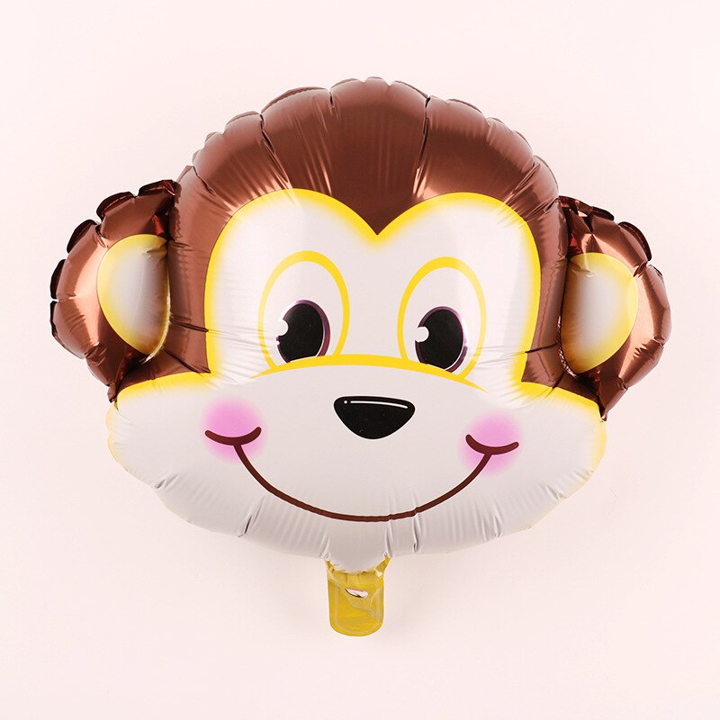 1Pc 29x44cm Jungle Animal Tiger Lion Monkey Fox Horse Air Helium Balloon Kids Safari Birthday Party Decor Zoo Theme Supplies: monkey 1