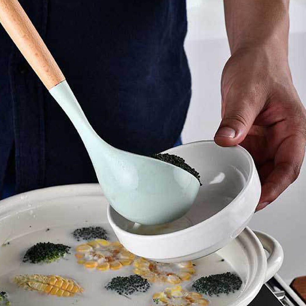 Silicone Kitchen Utensil Set Non-stick Silicone Cooking Tools Kitchenware Storage Holder BDF99