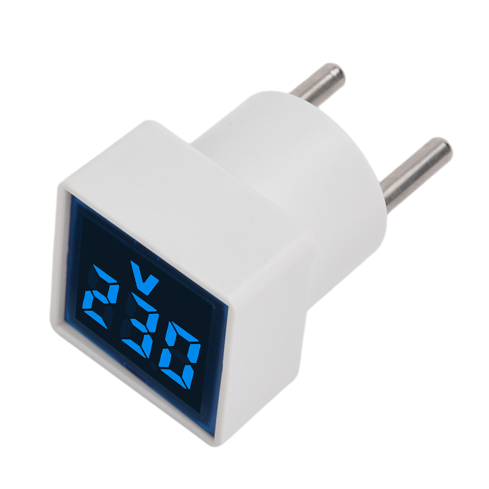 Ac 220v 50 ~ 500v led digital ac voltmeter indikator eu stik led digital ac voltmeter indikator strømforsyning spændingstest monitor: Rød