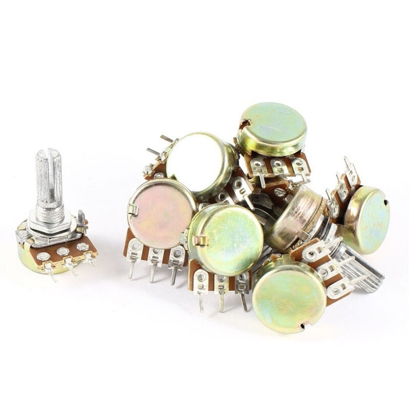 10 x 100 K ohm B100 K 3 Terminal potentiometer rotary cone sole linear