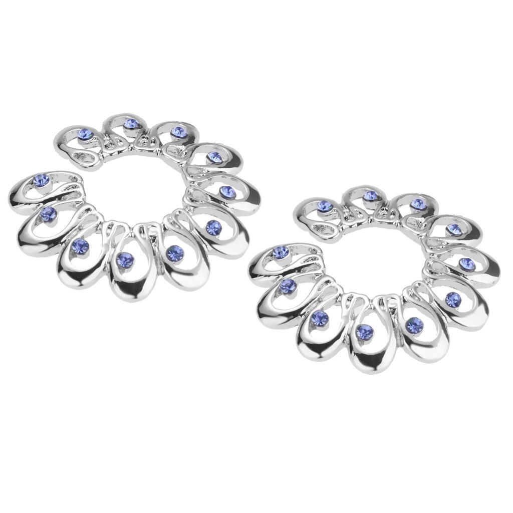 1 paar strass-kristall-dekorations-edelstahl-hohlblumen-Clip-an-nippelringe, verstellbare größe