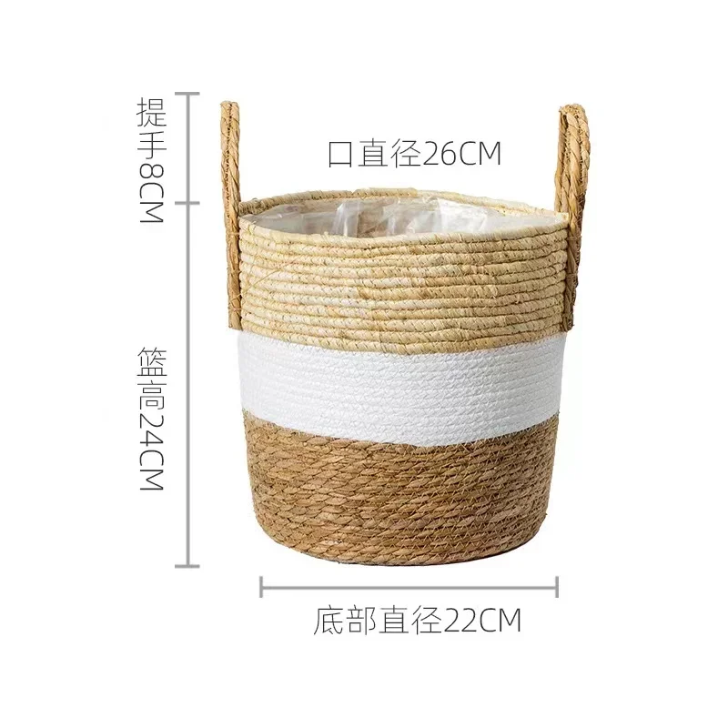 Großer Pflanzgefäß aus natürlichem Seegras, Abdeckung für Blumentöpfe, Pflanzgefäße für den Innenbereich, Blumentöpfe, gewebter Korb, Canasto Decorativo Home Garden Deco: YELLOW