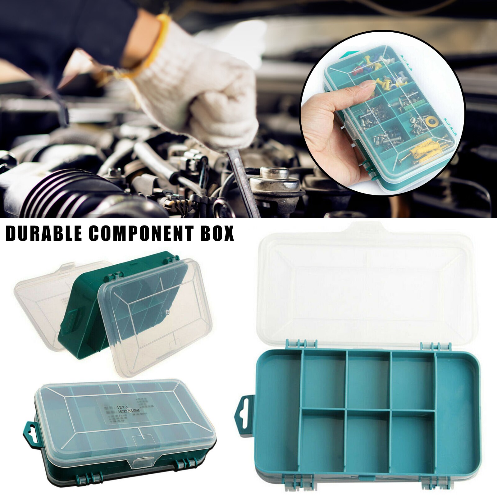 8 Slot Plastic Storage Case for Screws Threads Bolts Nails Nuts Parts Durable Box Tools EIG88
