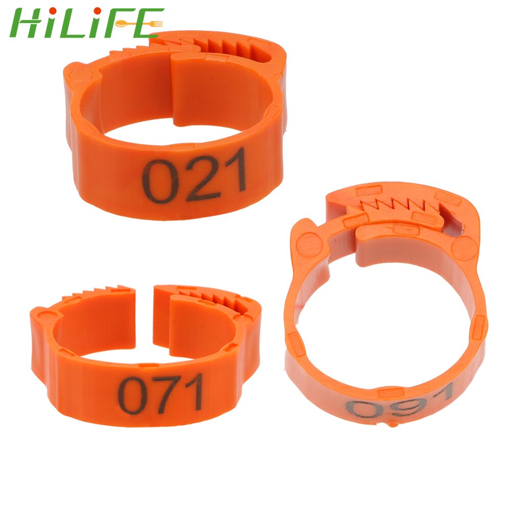 HILIFE For Chicken Duck Pigeon Color Randomly Foot Ring Buckle Ring Leg Digital Label Adjustable 100Pcs/set