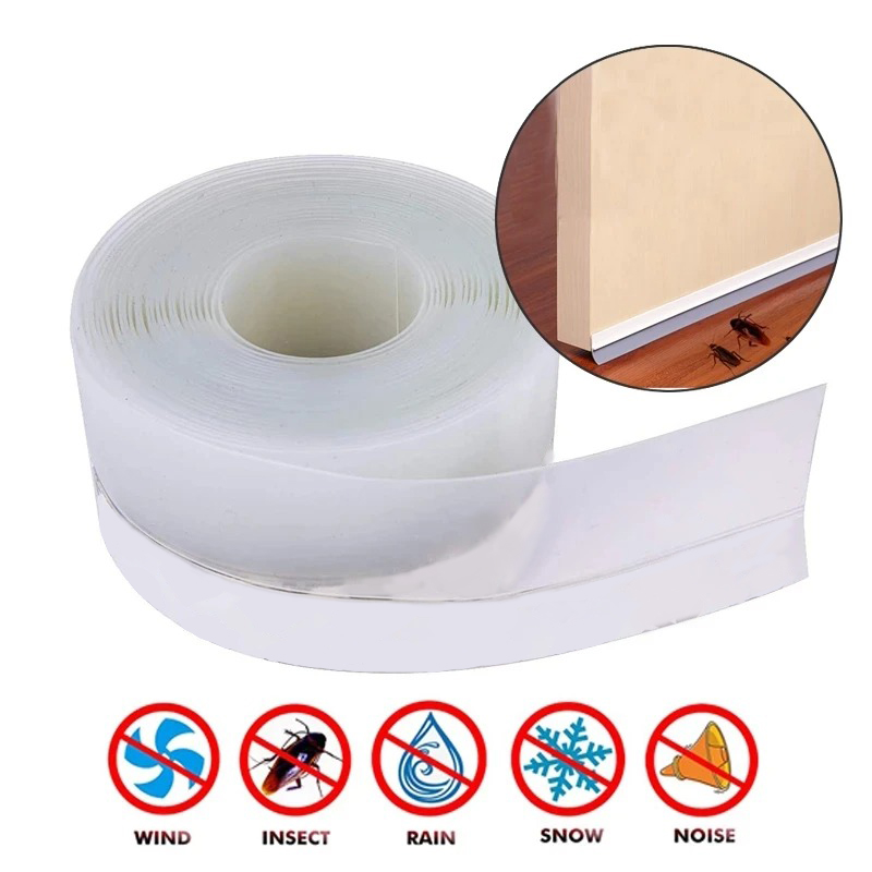 1/3/5M Door Bottom Seal Strip Weather Window Rubber Seal Weatherstrip Windproof Dust Self Adhesive Door Windshield Sealing Tape