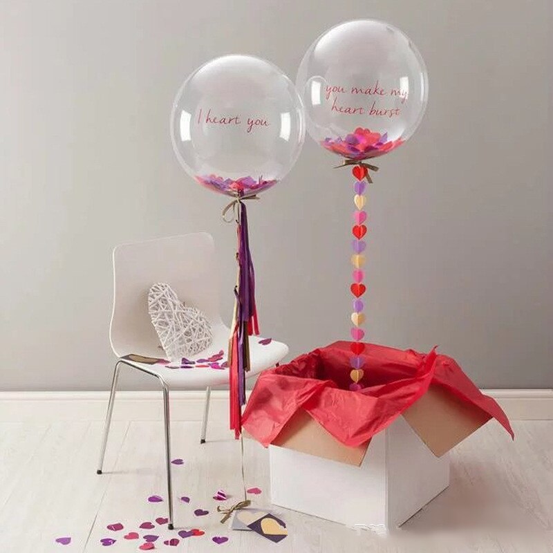 1pc helium bobo ballonger gjennomsiktig pvc ballong 12/24/36 tommers bursdagsfest dekorasjon luftballonger bryllup dekor favoriserer
