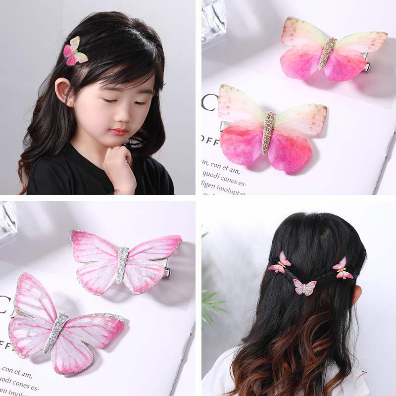 2 Pz/impostato Bambini Del bambino Delle Ragazze Dei Capelli Spille 9 Colori Dolce di colore Della Caramella Della Farfalla di Alta Qualità prese Accessori di Moda Dei Capelli Spille