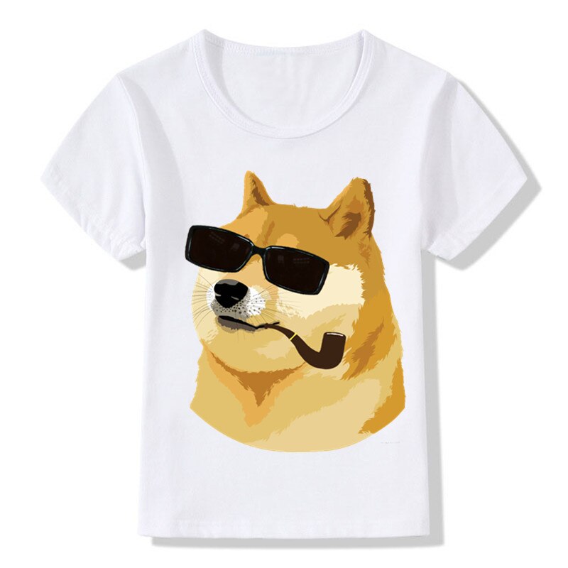 Baby jungen mädchen Dogen deus gott hund/shiba inu lustiges t-Shirt freundlicher sommer kurzarm Spitzen kinderkleidung, 412