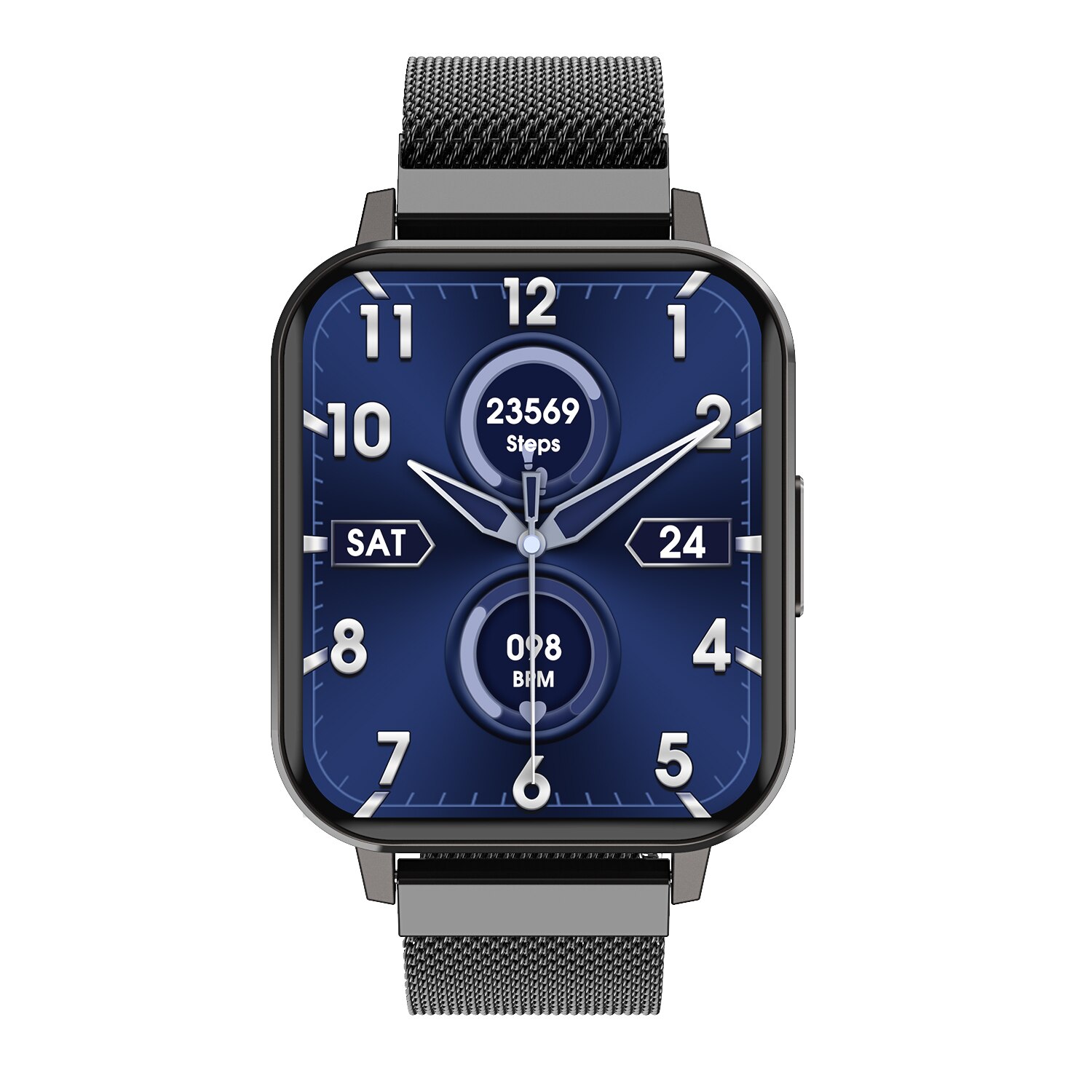 LEMFO DTX Smartwatch for Men - 1.78" HD ECG, Heart Rate, Fitness Tracker, Android/iOS Compatible: Black Black Metal