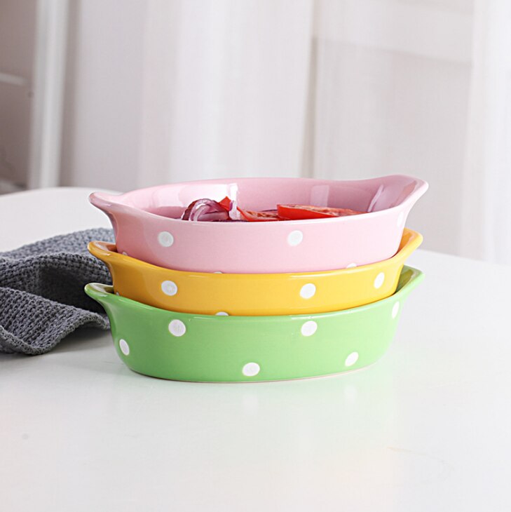 Cheese gratin plate microwave oven ceramic Western food plate oven cutlery dish household baking bowl