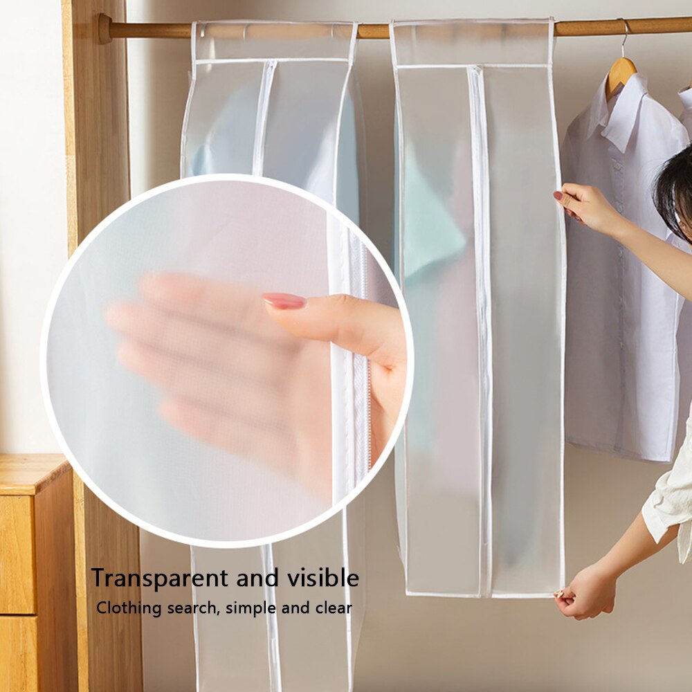 Clothes Hanging Dust Cover Dress Suit Coat Transparent Storage Bag Case Organizer Wardrobe Dress Clothing Hanging Dust Cover