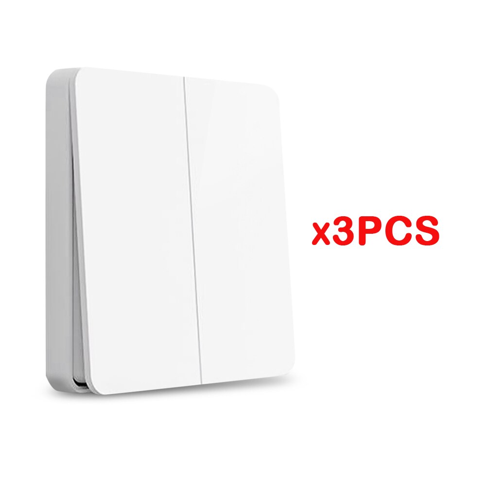Yeelight Smart Wall Switch Self-Rebound Support Slisaon For Ceiling Light YLKG12YL/YLKG13YL/YLKG14YL: Double button 3pcs