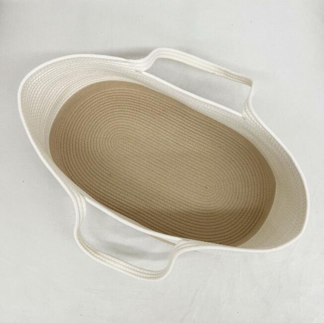 Cesta de dormir tejida para bebé, nido portátil para recién nacido, cama para dormir al aire libre, cuna infantil: khaki white