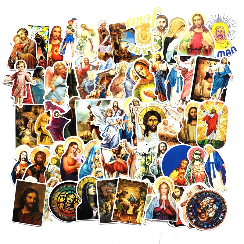 68 Stuks Kunst Jezus Stickers Waterdichte Sticker Laptop Motorfiets Bagage Snowboard Koelkast Auto Sticker