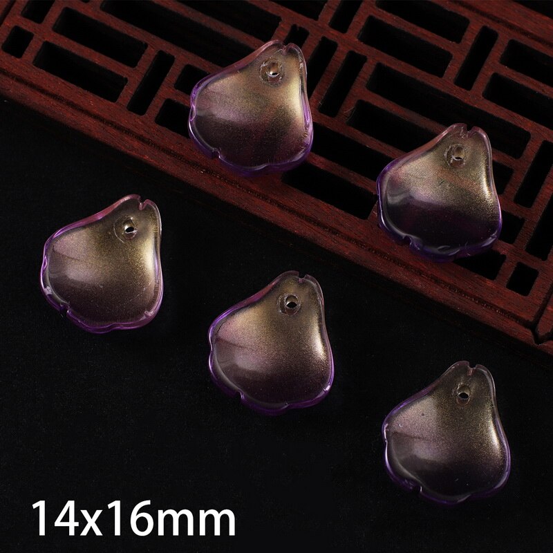 10 st kronblad lampwork pärlor flerfärgade glaspärlor för smycketillverkning handgjorda gör-det-själv-håraccessoarer sömnadstillbehör: 12