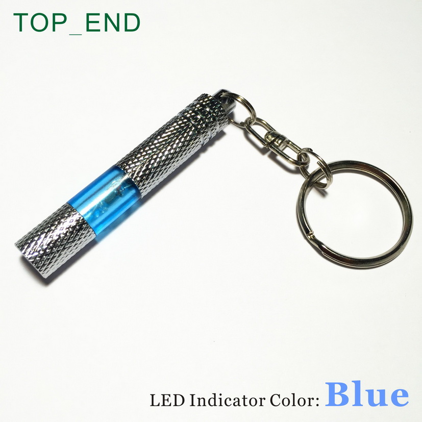 1pc handige auto antistatische touch pen sleutelhanger sleutelhanger in ,5 kleuren, gekartelde messing steel, verchroomd: Blauw
