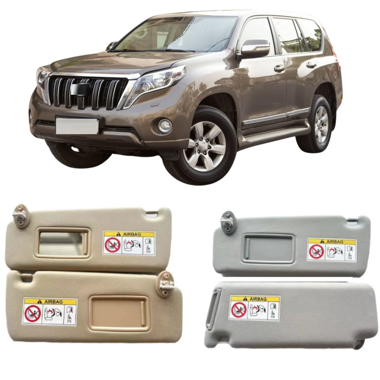 Sun Visor For Toyota Land Cruiser Prado KDJ155/KDJ150 , Compatible with Makeup Mirror 74320-0G030-B0 and 74320-0G030-A0
