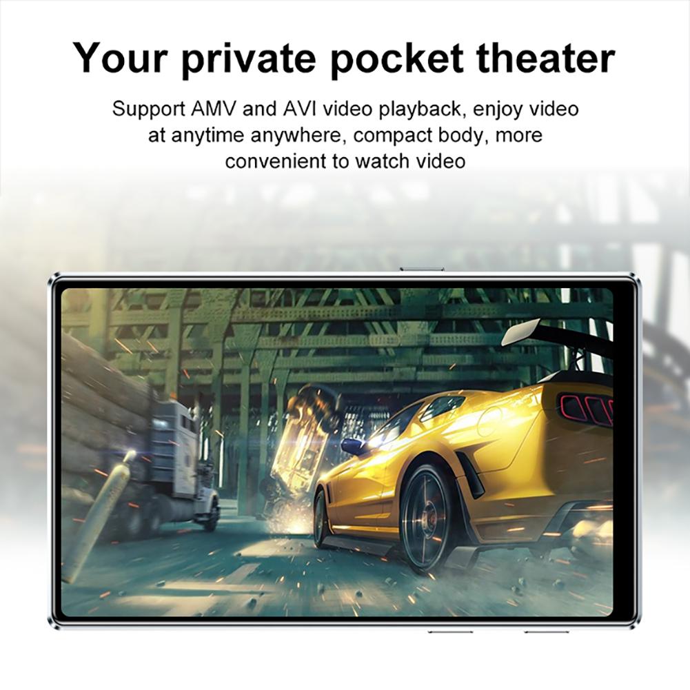 M9 Bluetooth5.0 MP4 Player 4.0 Inch Full Touch Screen FM Radio Recording E-book Music Video Player Built-in Speaker