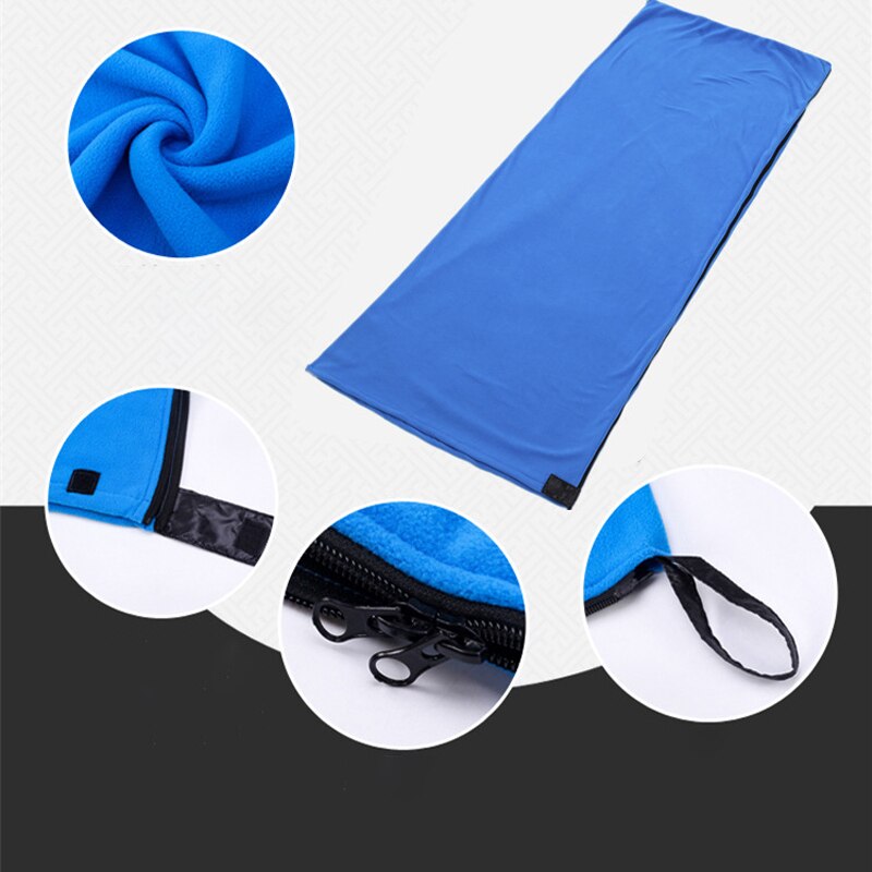 Fleece liner sovsäck vuxen camping inomhus hotell smutsavvisande ultralätt bärbar fleece sovsäck