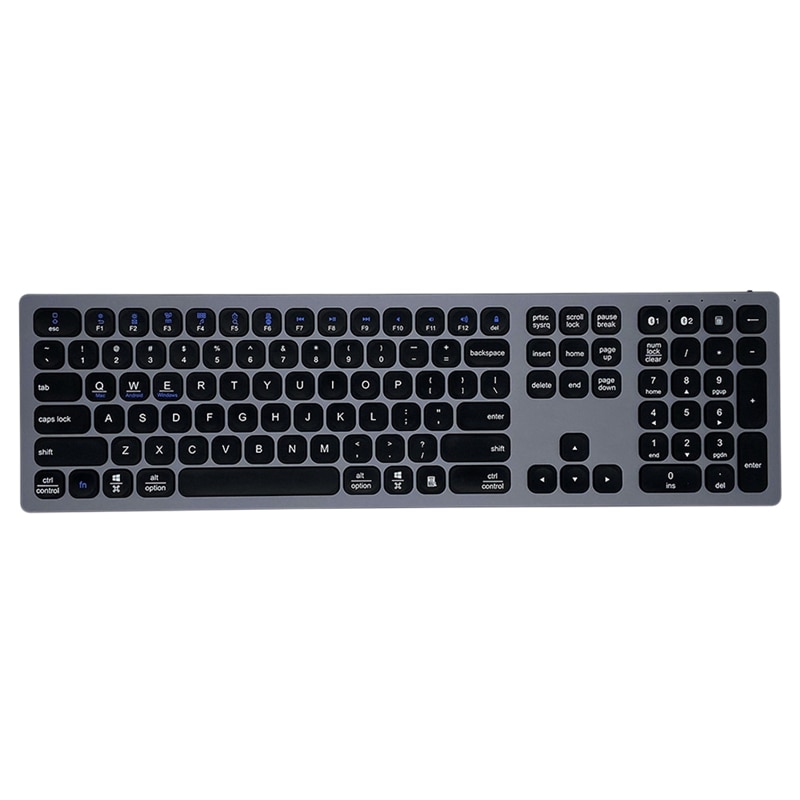 Bluetooth Keyboard, Aluminum Alloy Dual-Channel Wireless Keyboard for Phones, Tablets, Desktop Computers