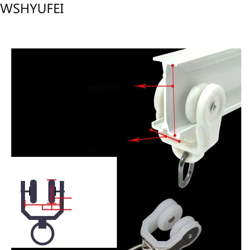 Curtain Track Accessories Rollers Vintage Straight Rail Curved Rail Guide Hook Ring Roller Skate Wheel Buckle Furniture Hardware