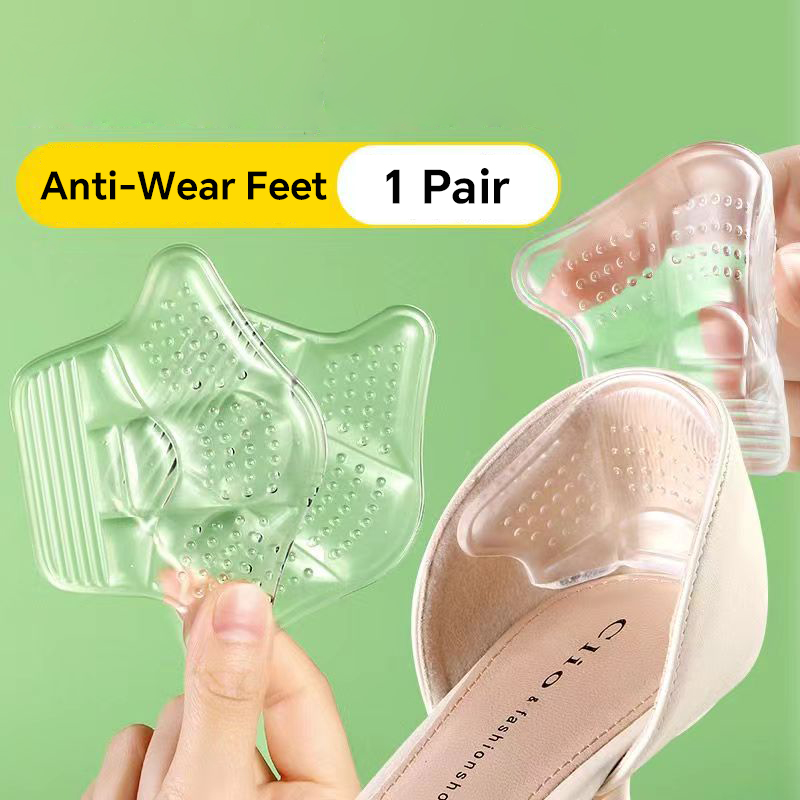 Almofadas de inserção do antepé para mulheres sapato antiderrapante silicone alívio da dor no pé para sandálias de salto alto palmilhas de sapato de gel: Default Title