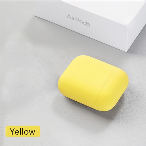 Custodia In Silicone originale Per Apple Airpods 2 Sottile Della Copertura Ultra sottile Custodie Multicolor Protettiva delicato Della Pelle per Airpods di Goccia: yellow