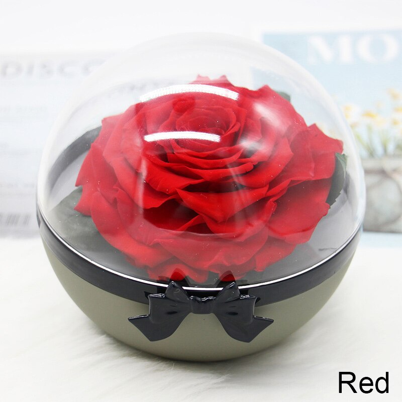 Bola de cristal, flor Artificial, de boda, simulación, vida duradera, rosas, bola, en forma de corazón, multicolor opcional: Red