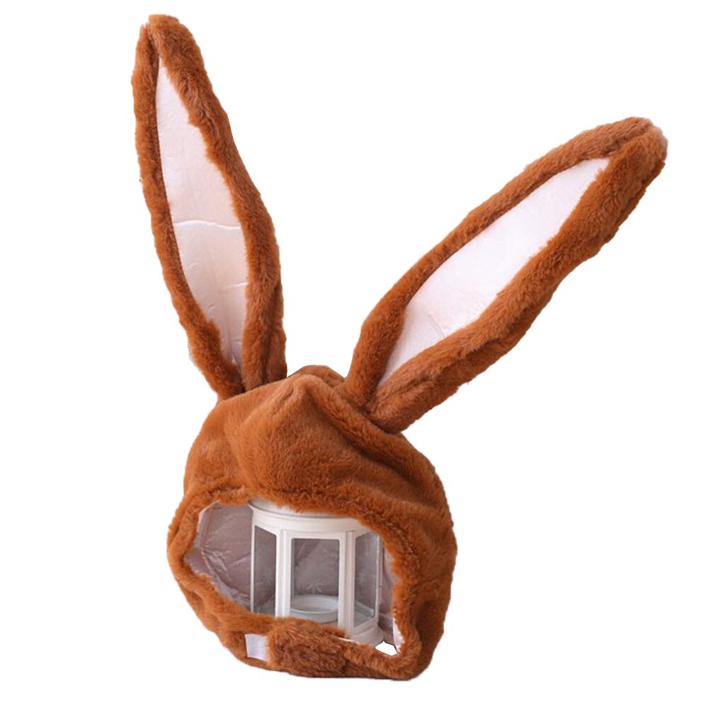 Bunny ører hat bunny hat hætte hat med øreklapper halloween fest cosplay kvinder piger lang kasket plys kanin ører kanin hat: Brun
