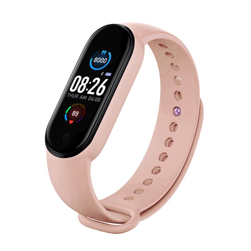 M5 Bluetooth 5.0 Smart Horloge Polsbandje Gezondheid Hartslagmeter Smartband Monitor Gezondheid Polsbandjes Voor Adriod Ios TSLM1: pink