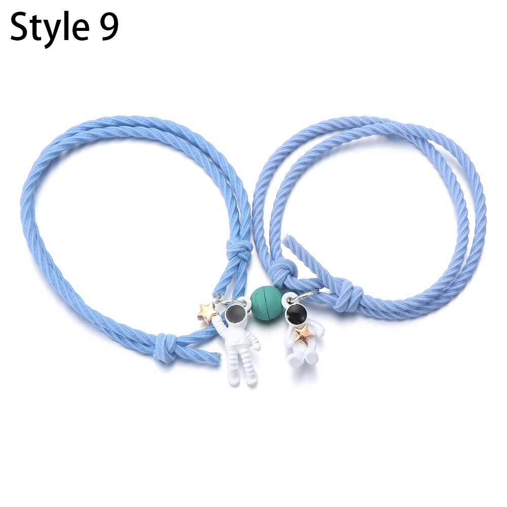 Magnete coppia bracciale regolabile stella astronauta bracciale moda attraente regalo di san valentino gioielli 2 pezzi/set 2021 nuovo: 9